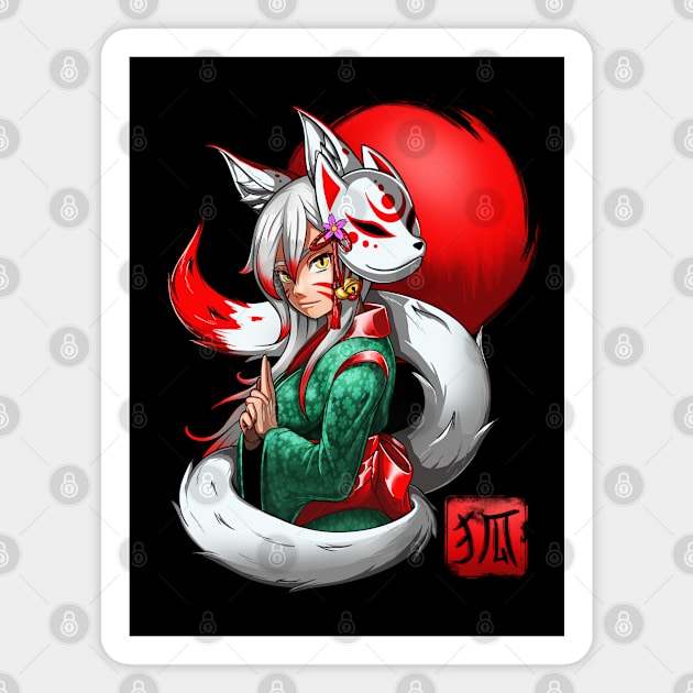 Kitsune Girl Magnet by Meca-artwork